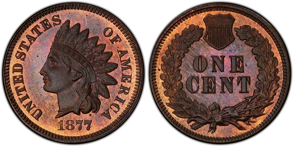 Comparison of genuine 1877 date numerals versus altered 1879 counterfeit showing tooling marks and mismatched serifs on the second 7